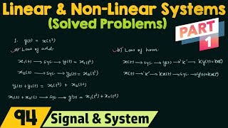 Linear and NonLinear Systems Solved Problems  Part 1 [upl. by Alius]