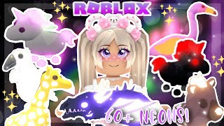 Making 60 NEON Pets  ROBLOX Adopt Me [upl. by Airamesor965]