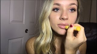 ASMR APPLYING LIPGLOSS W MOUTH SOUNDS [upl. by Lidstone43]