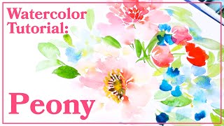 Watercolor Tutorial  Painting Peonies [upl. by Owades778]