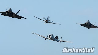 A10 Warthog Demo and P51F22F35 Heritage Flight Tuesday  EAA AirVenture Oshkosh 2019 [upl. by Haidabej]