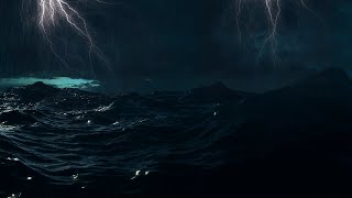 Thunderstorm sounds for sleep with rain ocean waves and thunder and lightning sounds [upl. by Odarbil]