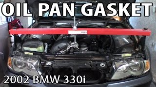 BMW 330i 325i E46 Oil Pan Gasket Replacement DIY [upl. by Corry]