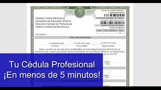 ⚠️Tutorial Cómo tramitar mi cédula profesional ¡EN MENOS DE 5 MINUTOS ✅ ONLINE [upl. by Jayson]