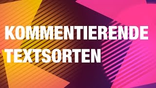 Kommentierende Textsorten Kommentar Glosse Leserbrief [upl. by Siraf]