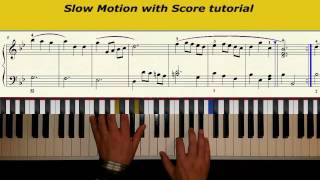 Minuet in G minor JS Bach slow motion with Score tutorial [upl. by Tavish]