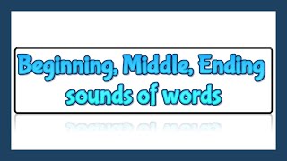 Beginning Middle Ending sounds in words [upl. by Hsreh87]