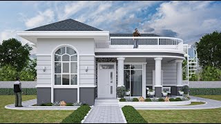 BUNGALOW HOUSE DESIGN  2 BEDROOM  100 SQM  1076 SQFT [upl. by Urbannai994]