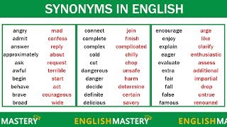 Learn 150 Common Synonyms Words in English to Improve your Vocabulary [upl. by Attenol]