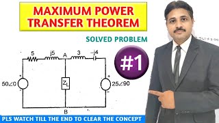 MAXIMUM POWER TRANSFER THEOREM SOLVED PROBLEM 1 [upl. by Atram406]