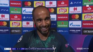 quotThe best moment of my lifequot Lucas Moura hattrick sends Spurs to Champions League final [upl. by Balthazar927]