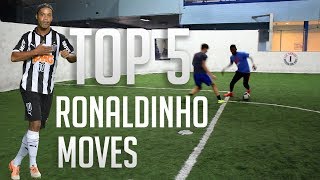 TOP 5 RONALDINHO SKILL MOVES  FOOTBALL SKILLS [upl. by Amadis]