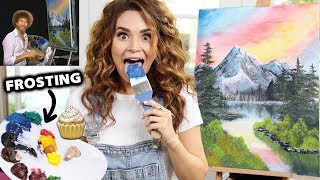 I Tried Following A Bob Ross Tutorial Using Frosting [upl. by Etnomed]