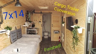 7x14 Cargo Trailer Camper Conversion Finished Tiny house [upl. by Bashuk]