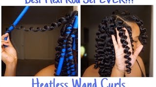 Natural Hair Flexi Rod Set l Heatless Wand Curls [upl. by Leba207]