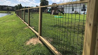 DIY Hogwire Panel Fence using Dado groove on a sloped yard [upl. by Arza]