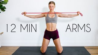 12 min UPPER BODY RESISTANCE BAND Workout At Home [upl. by Ahsote]