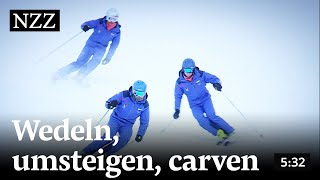 Wedeln umsteigen carven  der RetroTest auf Ski [upl. by Sakul]