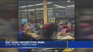 Grocery Store Brawl Caught On Camera [upl. by Lilhak]