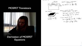 MOSFET Transistor Derivation of MOSFET Equations [upl. by Iruj]