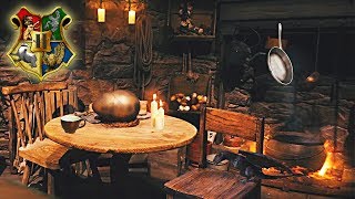 Hagrids Hut ASMR ⚡ Harry Potter Ambience 🥚 Dragon egg 🔥 Cozy Fire 🍵 Warm Tea [upl. by Malas949]