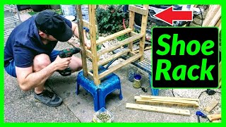 How to Make a Simple Wooden Shoe Rack With FREE Pallet Wood [upl. by Ecirtnahs180]