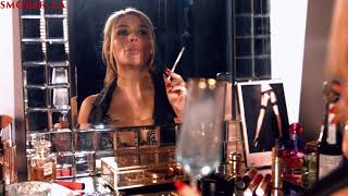 Smoking all whites 120s cigarettes while doing my makeup [upl. by Inimak]