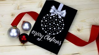 Fancy DIY Christmas card Super Easy and Pretty Tutorial 😍 [upl. by Mohn518]