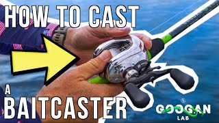 HOW TO CAST a BAITCASTER  BAITCASTING REEL SETUP [upl. by Aramois953]