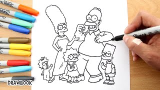 How to draw THE SIMPSONS All Characters of The Simpson Family [upl. by Nesnah]