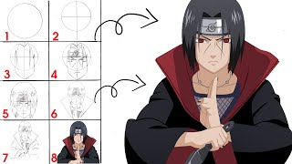 How to Draw Itachi Uchiha  Step By Step  Naruto [upl. by Darees]