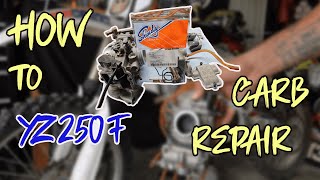 YZ250F Carburetor How To RemoveRebuildInstall [upl. by Faubion701]