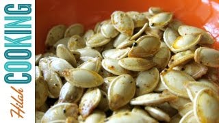 How to Roast Pumpkin Seeds  Hilah Cooking [upl. by Ainotal]