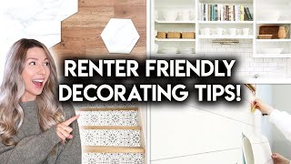 12 RENTER FRIENDLY HOME DECOR IDEAS  DIY REMOVABLE UPGRADES [upl. by Danyette]