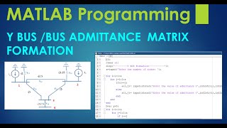 BUS admittance matrix or Y BUS matrix formation with example  MATLAB Programming Tutorial [upl. by Naes675]