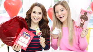 TRYING FUN VALENTINES CANDY w iJustine [upl. by Harret]