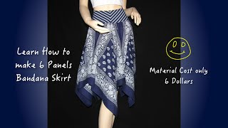 How to make skirt quot6 panels bandana skirtquot video 21 [upl. by Eilujna]