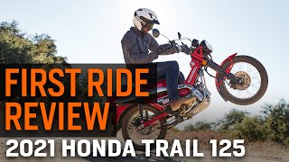 2021 Honda Trail 125 First Ride Review [upl. by Einhapets]