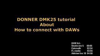 Donner DMK25 tutorial about how to connect MIDI keyboard with DAWs [upl. by Burger]