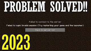 How to Fix MINECRAFT quotFailed to Connect to The Server  Invalid Sessionquot 2025 [upl. by Lavicrep]