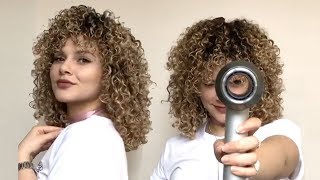 HOW TO DIFFUSE CURLY HAIR WITHOUT FRIZZ [upl. by Garcon139]