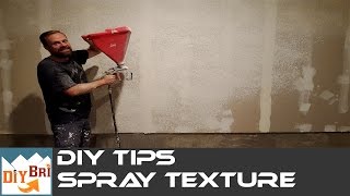 How to spray Texture on Walls amp Ceilings  DIY Hopper Gun Tips [upl. by Crudden297]