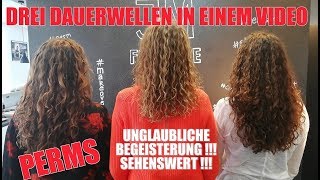 DREI DAUERWELLEN IN EINEM VIDEO THREE PERMS IN ONE VIDEO PERFECT PERMS FROM THE PERM EXPERTS [upl. by Yirinec465]