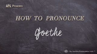 How to Pronounce Goethe Real Life Examples [upl. by Clougher]