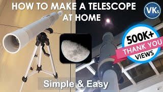 How to Make a Telescope at Home  DIY Project  VinKrish Solutions [upl. by Sevik]