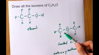 Draw all the Isomers of C2H6O [upl. by Aiouqahs]