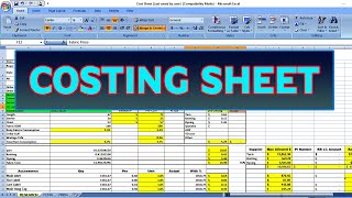 Garments Costing Sheet in Excel  Episode 41 [upl. by Ulrike]