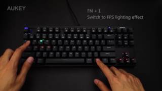 AUKEY KMG7 Mechanical Keyboard Lighting Effects amp Settings [upl. by Sylram]