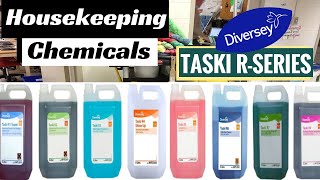 Housekeeping Cleaning Agents  Taski RSeries Chemicals R1 to R9 usage [upl. by Donela]