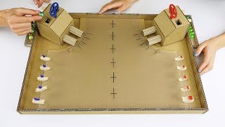 DIY Warship Battle Marble Board Game from Cardboard at Home [upl. by Ilam]